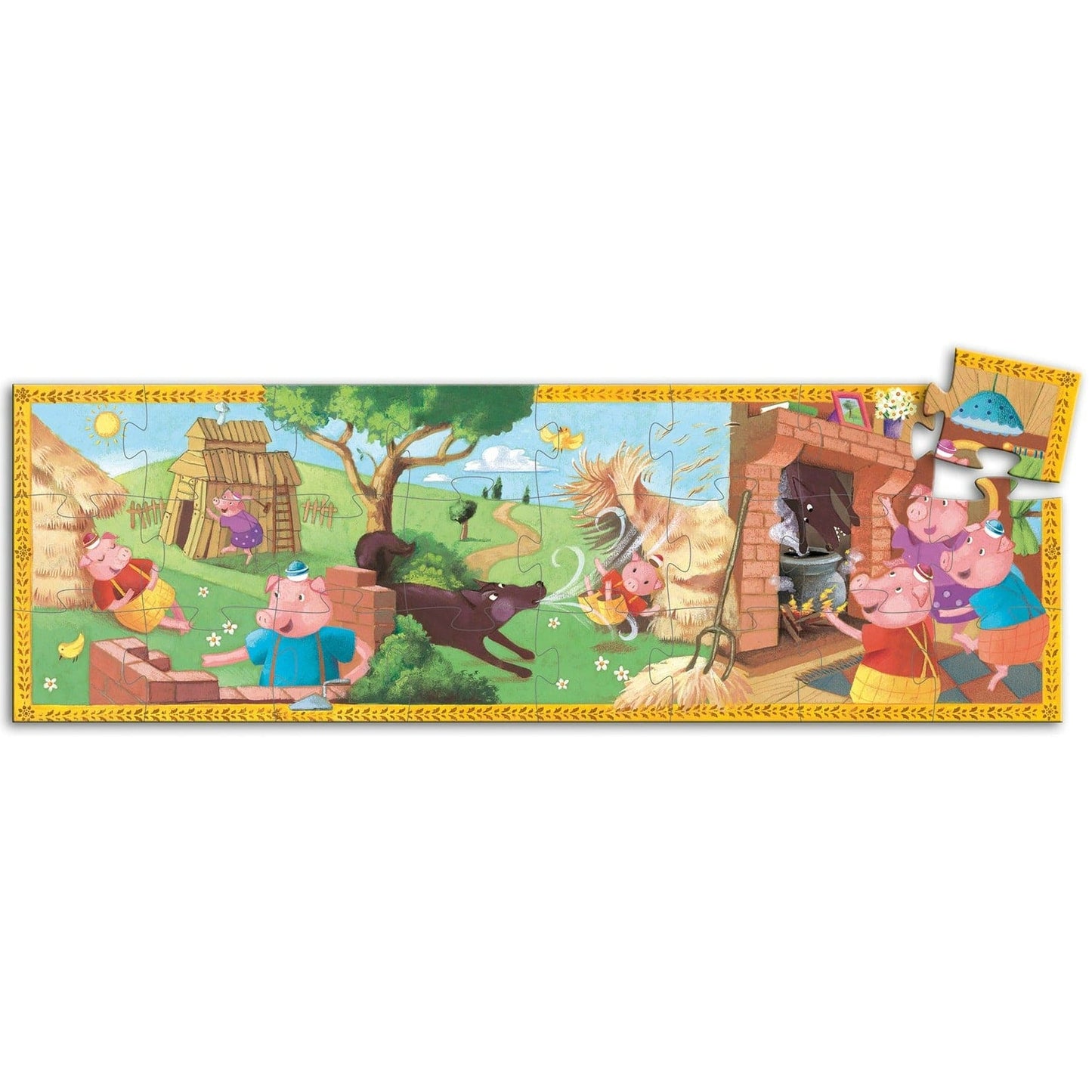 DJECO Puzzles y encajes Puzzle Silueta los 3 Chanchitos 24 Piezas DJ07212