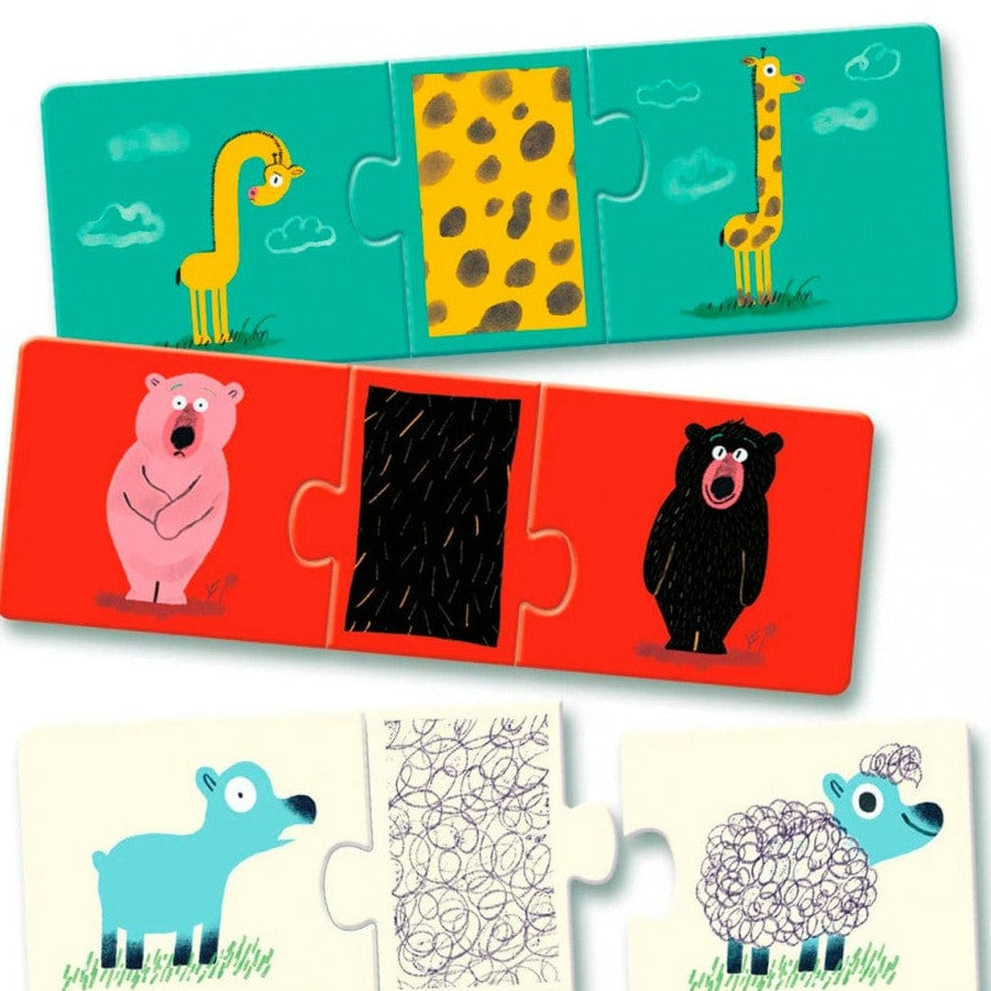 DJECO Puzzles y encajes Puzzle Trio Animales Desnudos DJ08186