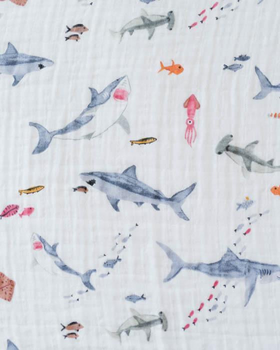 LITTLE UNICORN Accesorios bebé Tuto Swaddle Muselina - Shark UB0171