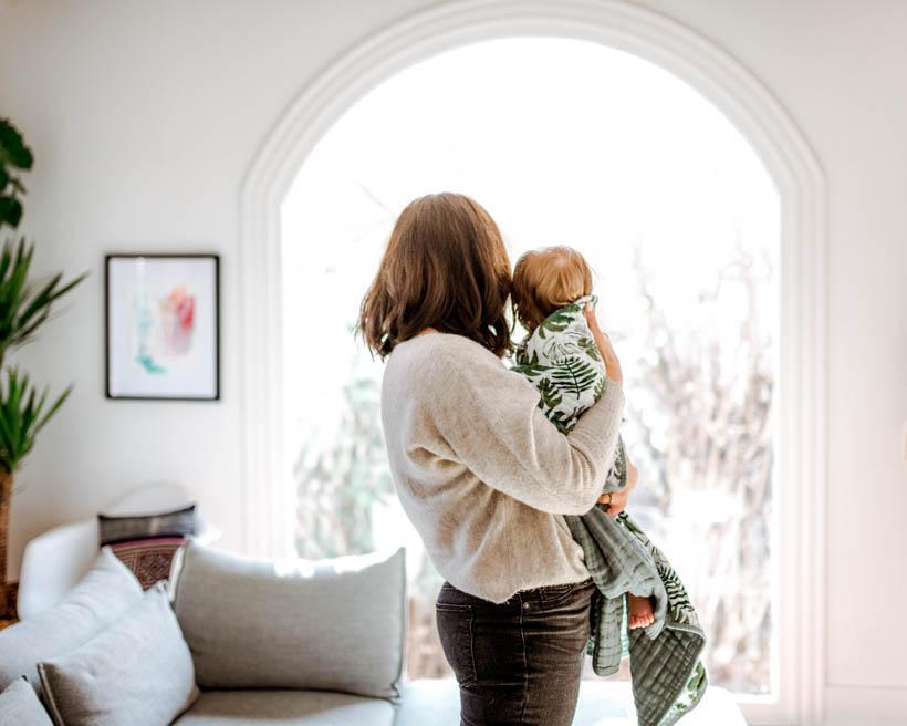 LITTLE UNICORN Decoración Edredón Manta de muselina de algodón - Tropical leaf UB0250