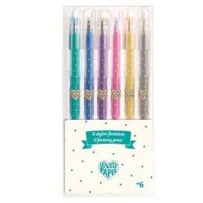 Lovely Paper Arte y Manualidades 6 lápices de gel con purpurina DD03755