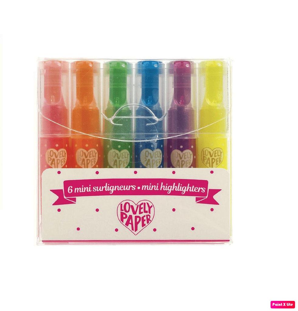 Lovely Paper Arte y Manualidades 6 lápices mini destacadores neon gel fluorescentes DD03757