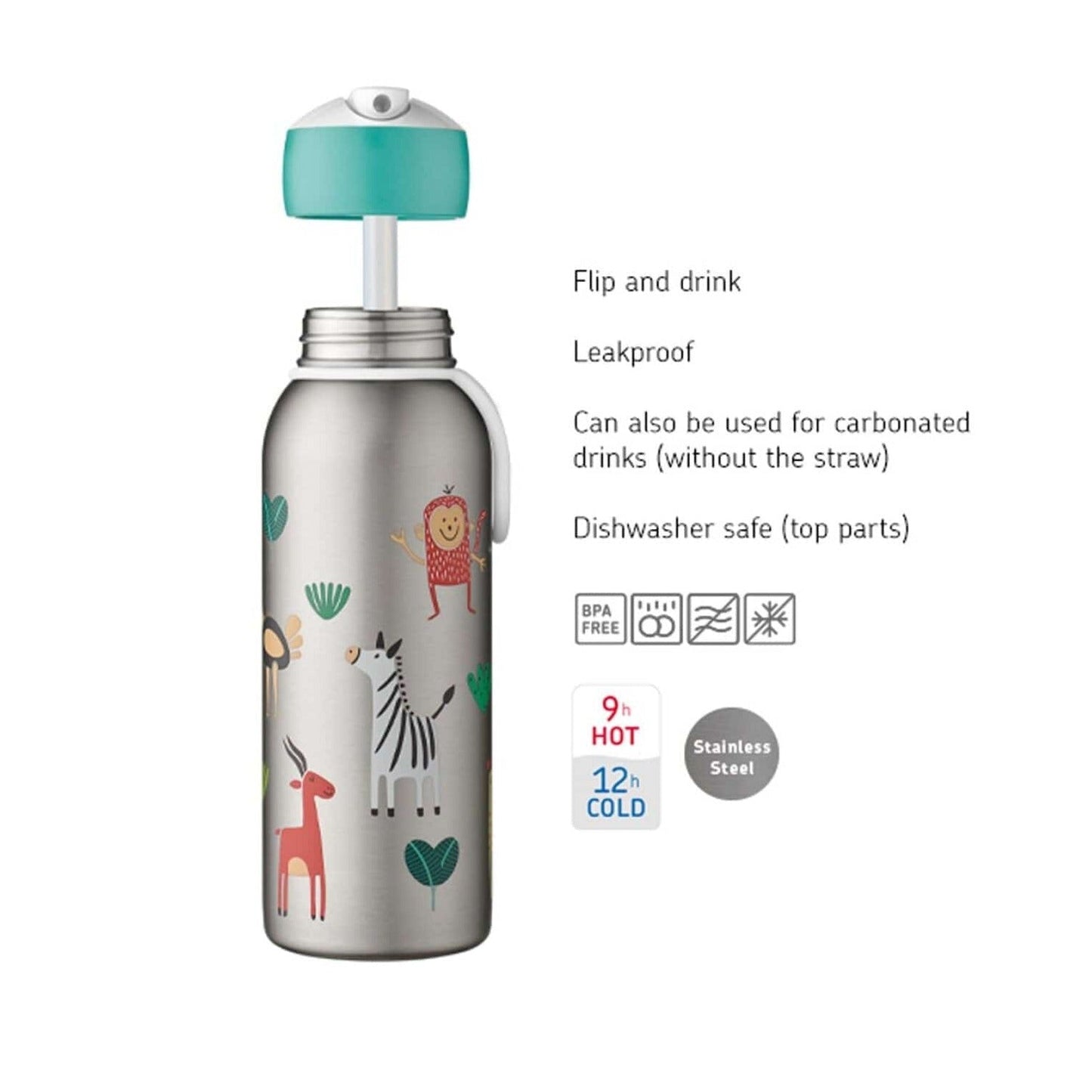 Mepal Alimentación Botella térmica abatible 350 ML Animales BBX500105