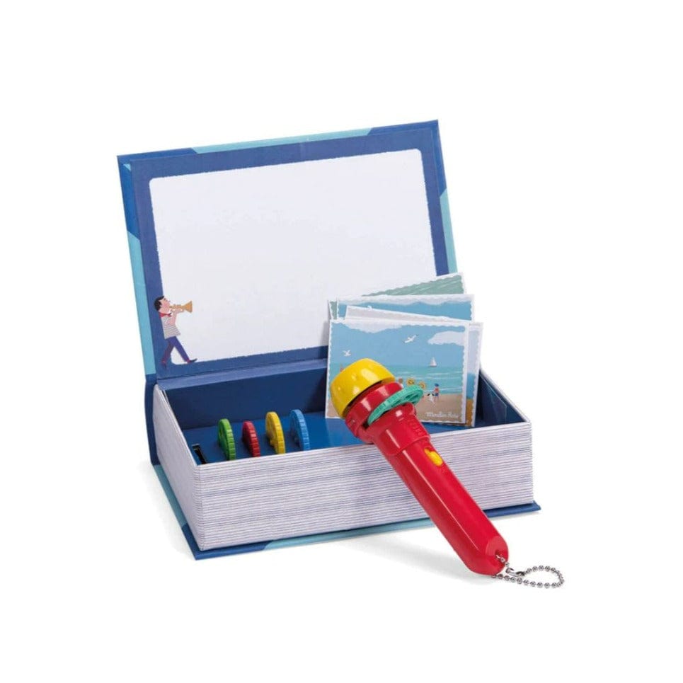 MOULIN ROTY Música y teatro Libro linterna-proyector de cuentos - Las pequeñas aventuras 711176