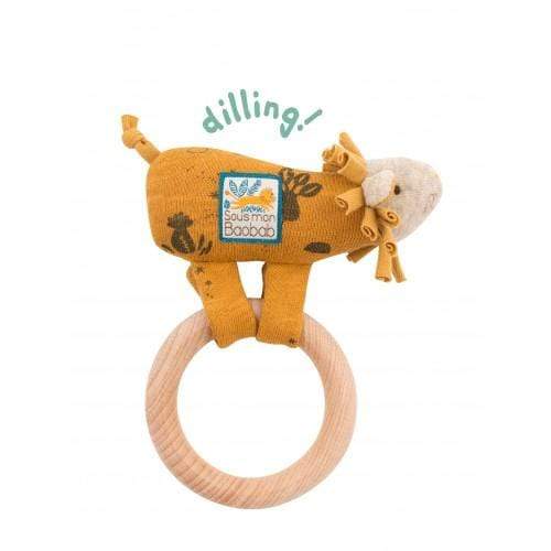 MOULIN ROTY Peluches Sonajero anilla madera Leon - Baobab 669006