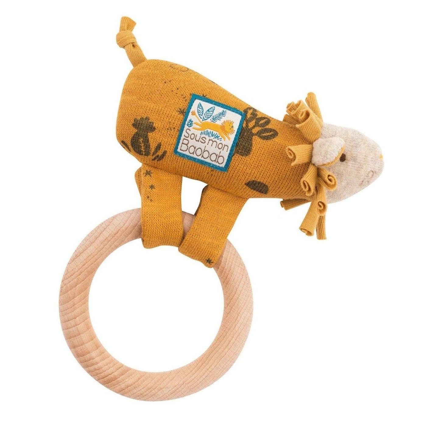 MOULIN ROTY Peluches Sonajero anilla madera Leon - Baobab 669006