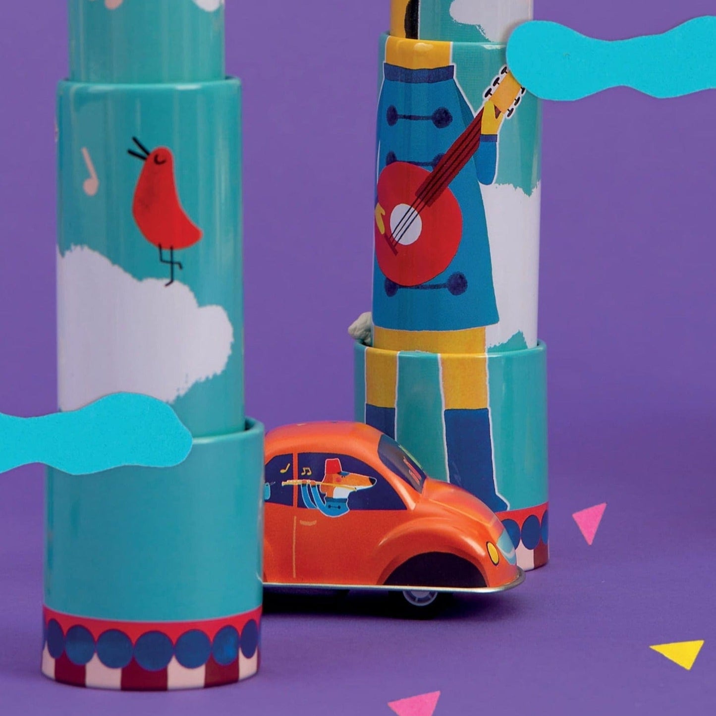 Moulin Roty Transportes Auto a fricción naranja 720398