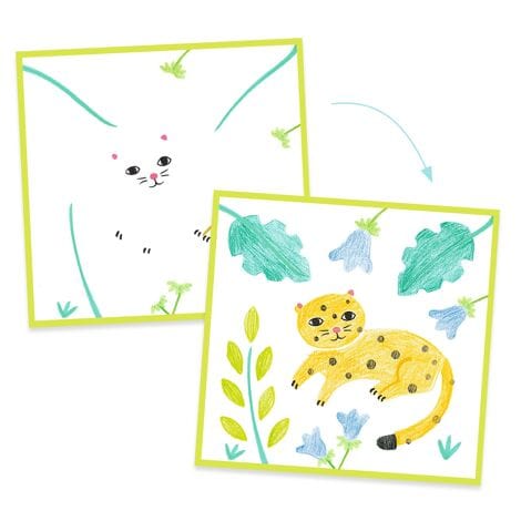 Design By Djeco Arte / Manualidades Set de plantillas de animales para colorear - Design By Djeco DJ00028