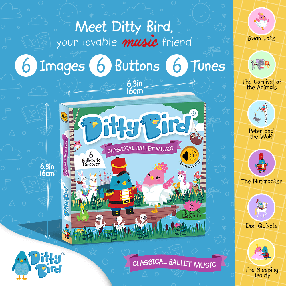 Ditty Bird Libros Libro Interactivo Musical Classical Ballet DI019