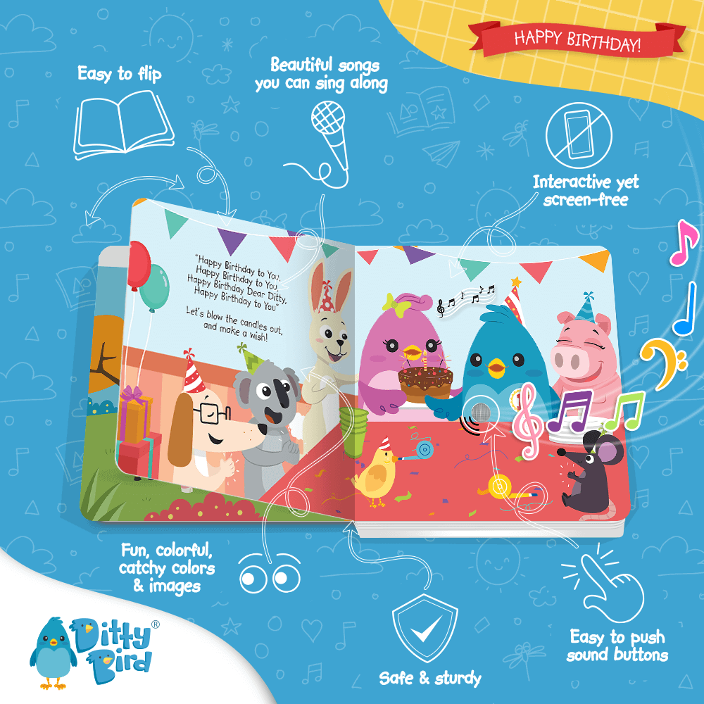 Ditty Bird Libros Libro Interactivo Musical Happy Birthday DI011