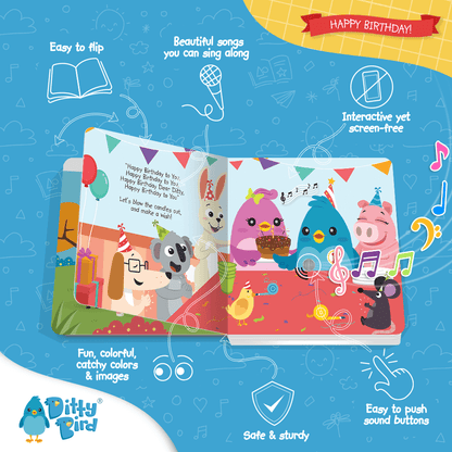 Ditty Bird Libros Libro Interactivo Musical Happy Birthday DI011