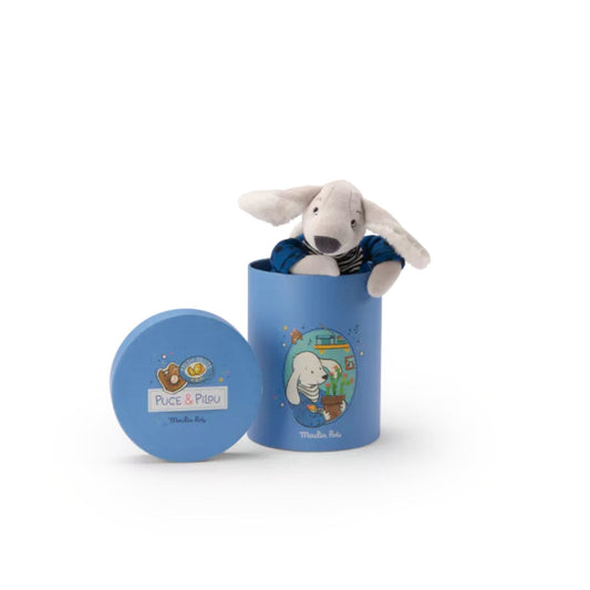 Moulin Roty Peluches Muñeco perro Pilou azul / Puce & Pilou - Moulin Roty 684009