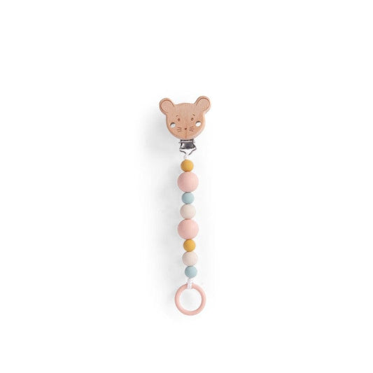 MOULIN ROTY Portachupete Porta chupete madera/silicona de ratoncito - Moulin Roty 667156