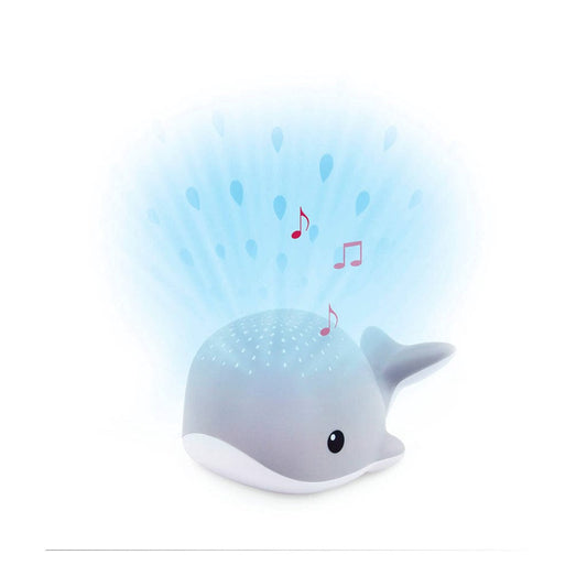 Zazu Peluches con ruido blanco Proyector de Luz Nocturna y Melodías para dormir ballena Wally gris - Zazu ZA-WALLY-01