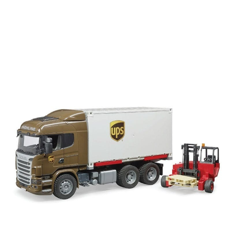 BRUDER Transportes Camión de logística Scania + montacargas 03581 - Escala 1:16- BRUDER BRU03581