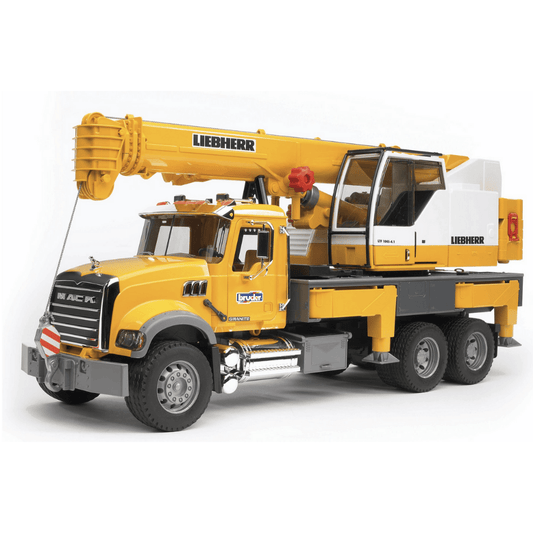 BRUDER Transportes Grúa telescópica sobre camión MACK Granite Liebher 02818- Escala 1:16- BRUDER BRU02818