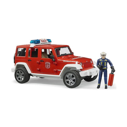 BRUDER Transportes Jeep Wrangler Unlimited Rubicon del departamento de bomberos con bombero 02528 - Escala 1:16 BRU02528