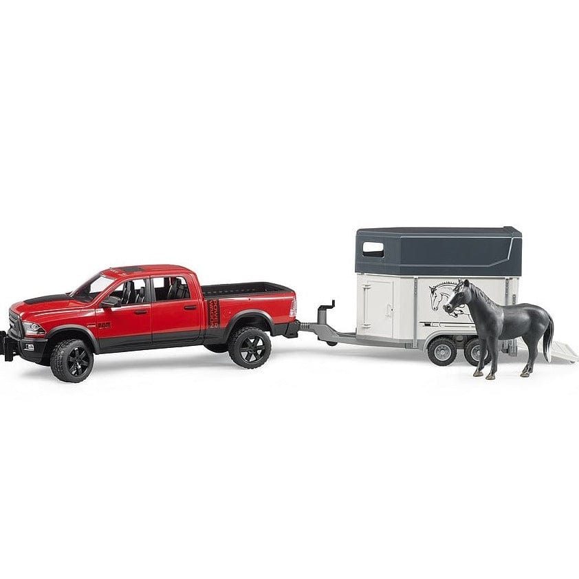BRUDER Transportes RAM 2500 Power Wagon trailer con caballo 02501- Escala 1:16 BRU02501