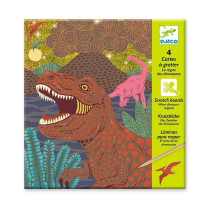 Design By Djeco Arte y Manualidades +5 Láminas para Raspar El Reino de los Dinosaurios DJ09726