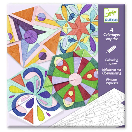 Design By Djeco Arte y Manualidades +6 Set para Colorear- Rosette Mandalas DJ09656