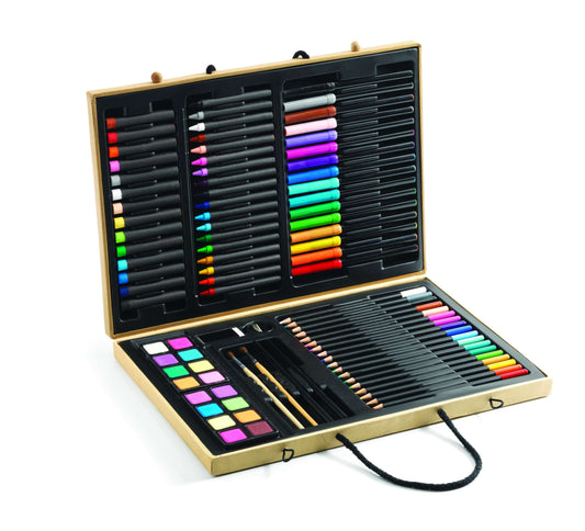 Design By Djeco Arte y Manualidades +7 Gran Caja / maleta de Lápices para Colorear DJ09750