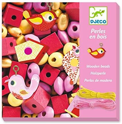 Design By Djeco Arte y Manualidades Crea tus joyas: Birds Wooden Beads DJ09809