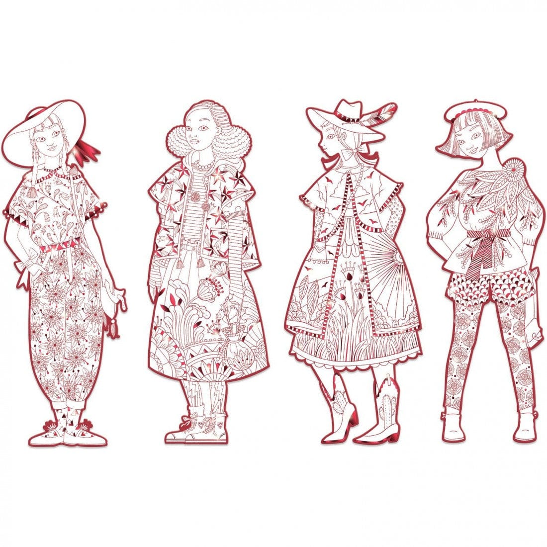 Design By Djeco Arte y Manualidades Dibujo para colorear Las doncellas fiodor y sus amigas