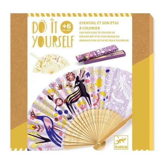 Design By Djeco Arte y Manualidades Hazlo tú mismo - Abanico con estuche para colorear DJ07945