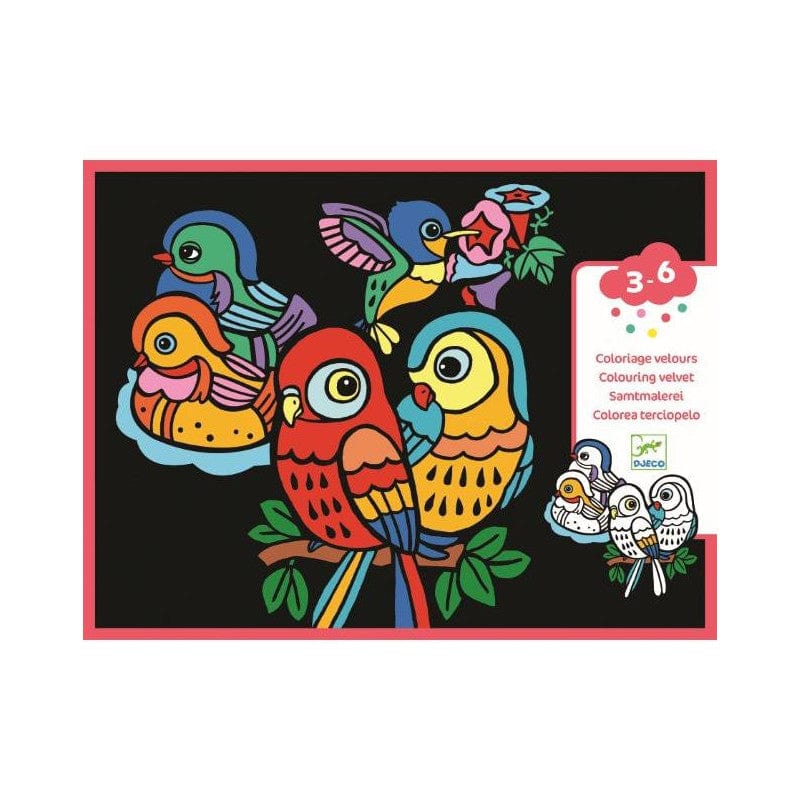 Design By Djeco Arte y Manualidades Pajaritos para colorear en Terciopelo DJ09099