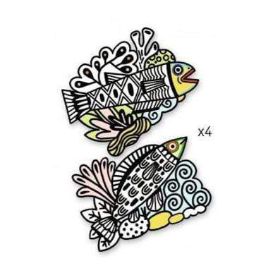 Design By Djeco Arte y Manualidades Pretty Fish para Colorear en Terciopelo DJ09098