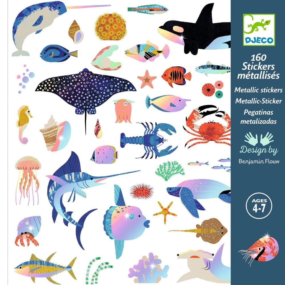 Design By Djeco Arte y Manualidades Set 160 Stickers océano