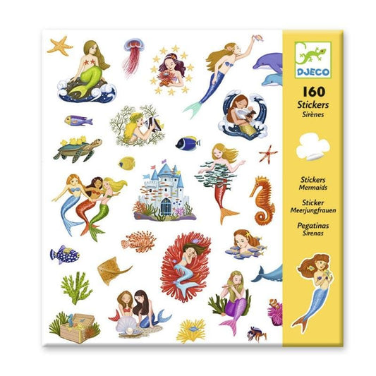 Design By Djeco Arte y Manualidades Set 160 Stickers Sirenas