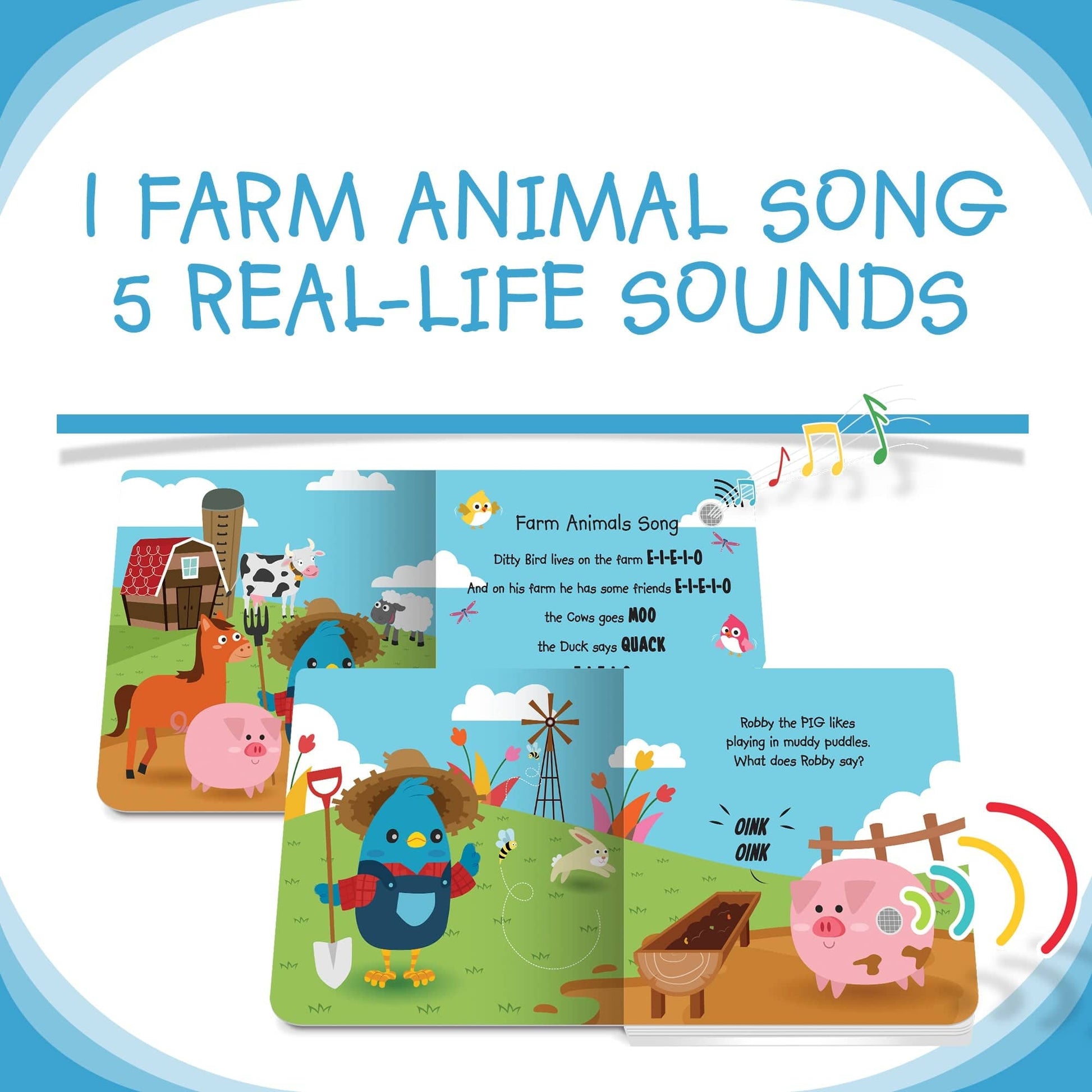 Ditty Bird Libros Libro Interactivo Musical Farm Animal Sounds DI007