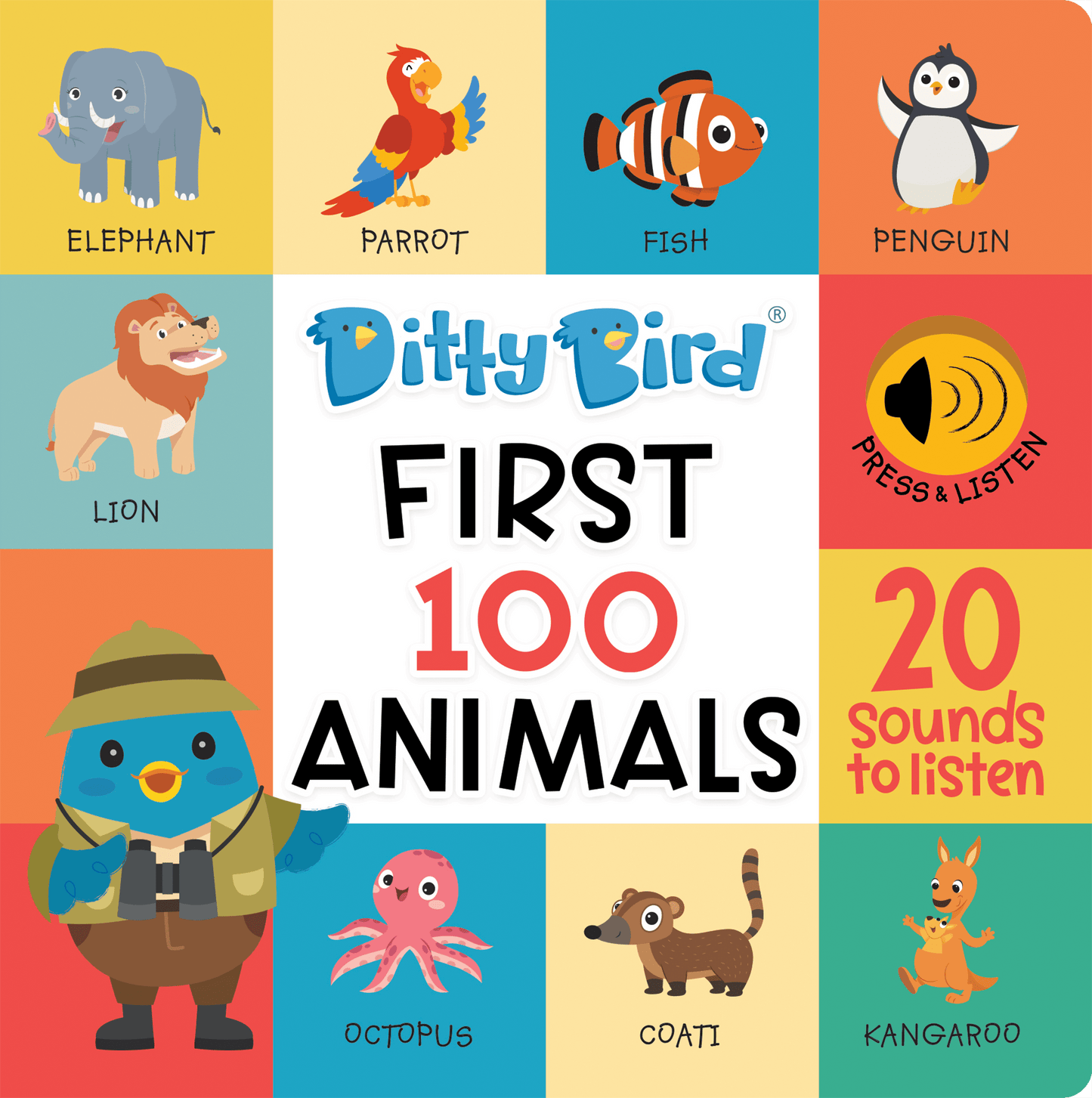 Ditty Bird Libros Libro Interactivo Musical First 100 Animals DI028
