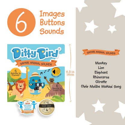 Ditty Bird Libros Libro Interactivo Musical Safari Animal Sounds DI008