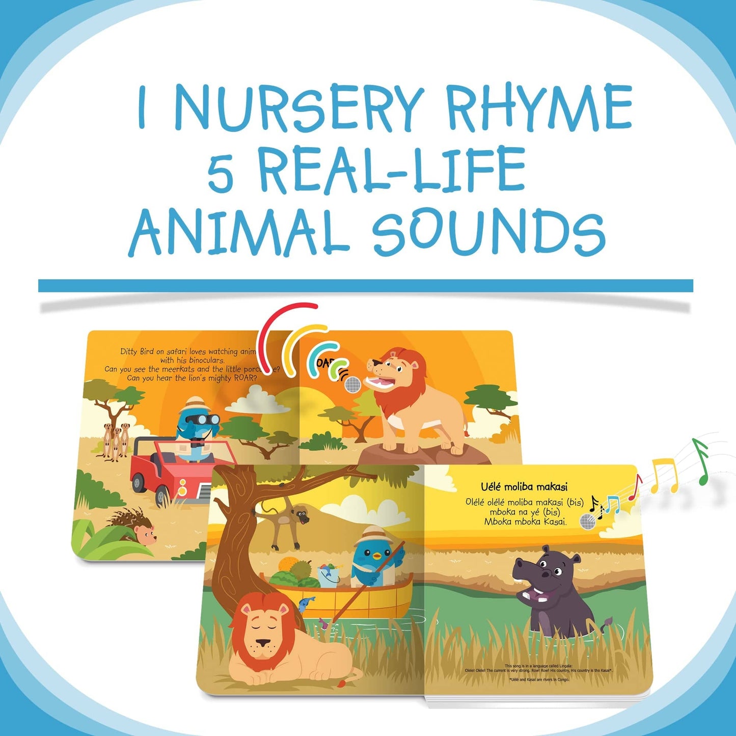 Ditty Bird Libros Libro Interactivo Musical Safari Animal Sounds DI008