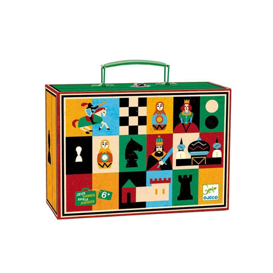 DJECO Juegos de mesa +5 Juegos Clásicos Damas y Ajedrez DJ05225