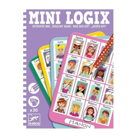 DJECO Juegos de mesa Juego de Lógica Mini Logix Guess My Name Julie DJ05357