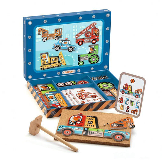 DJECO Juegos de roles +3 Juego de Martillar Vehiculos TapTap DJ06641