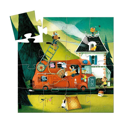 DJECO Puzzles y encajes +3 Puzzle Bombero 16 piezas DJ07269