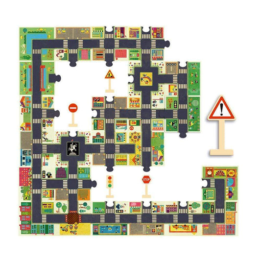 DJECO Puzzles y encajes +3 Puzzle Gigante en la Ciudad DJ07161