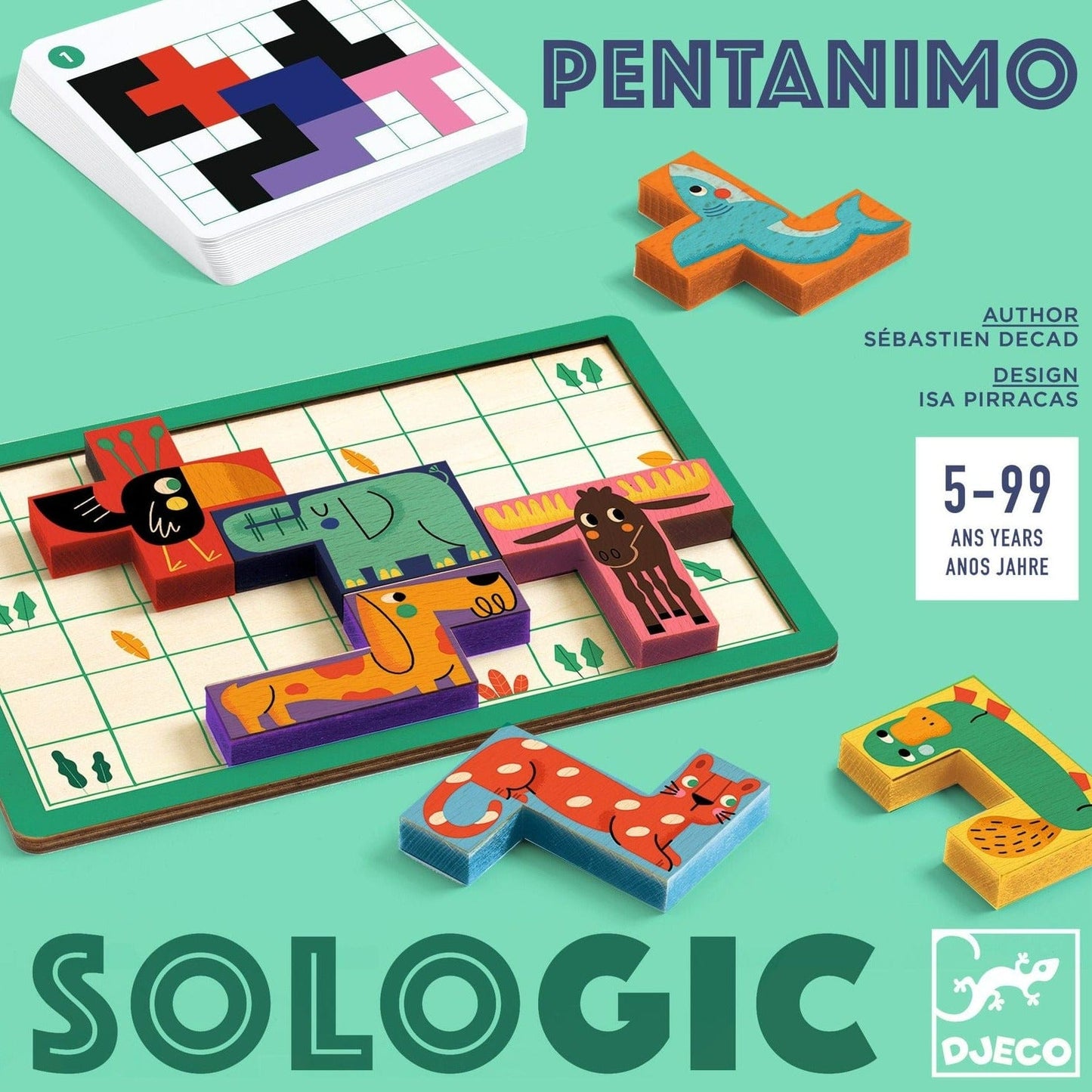 DJECO Puzzles y encajes Juego de Lógica Pentanimo DJ08578