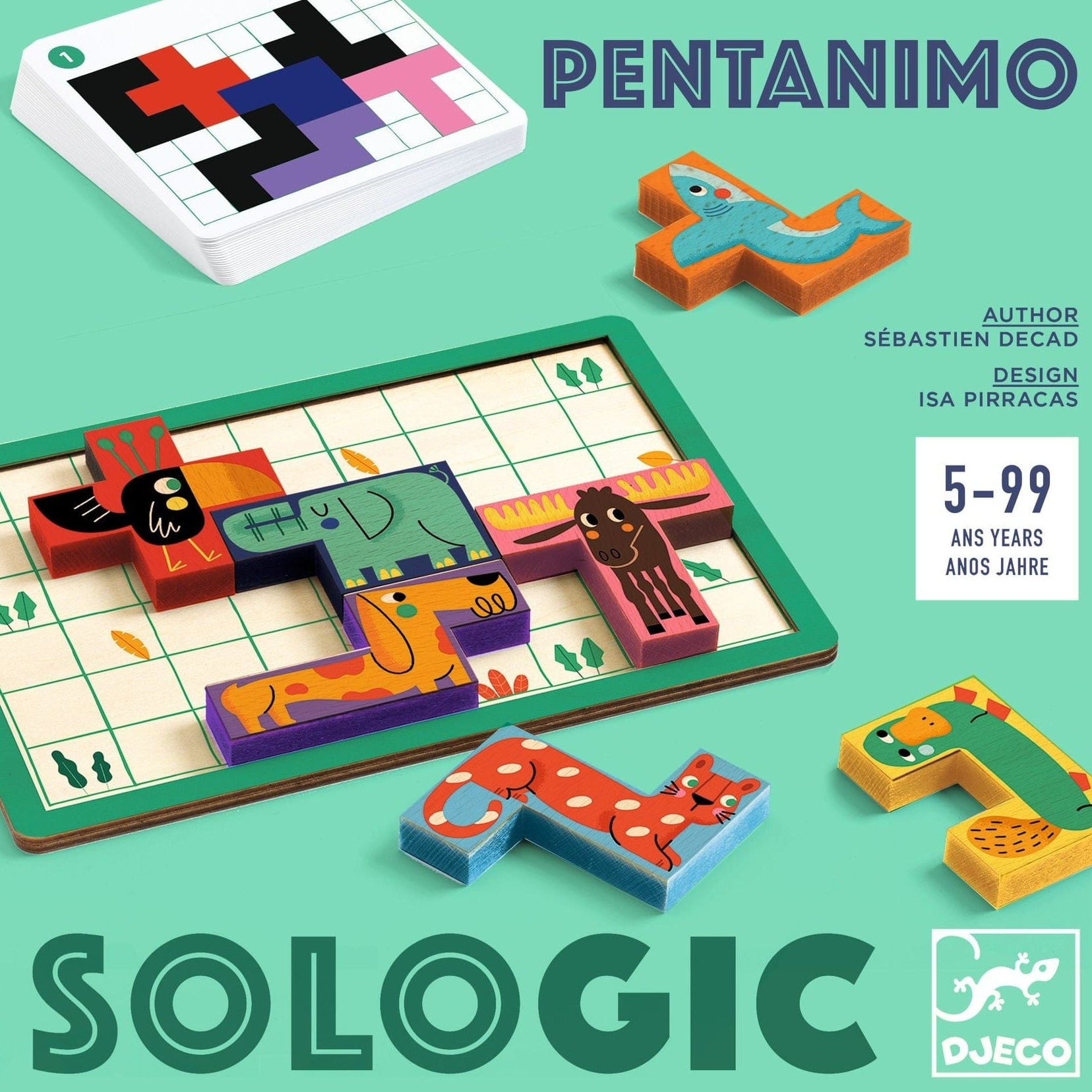 DJECO Puzzles y encajes Juego de Lógica Pentanimo DJ08578