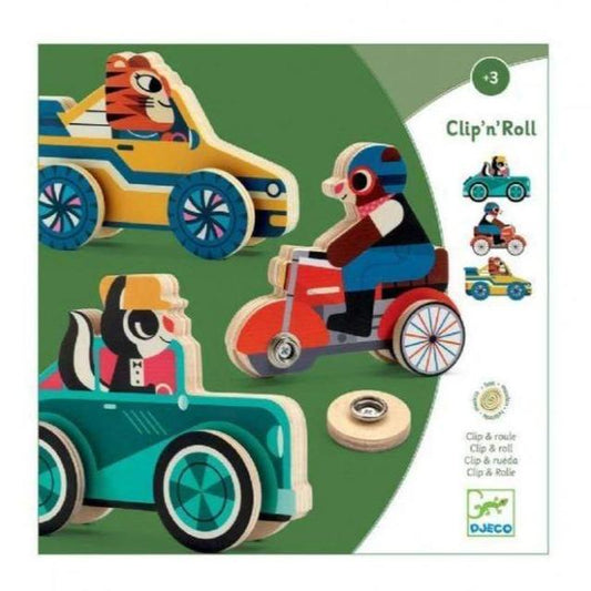 DJECO Puzzles y encajes Juego de manipulacion clip'n' Roll DJ01673