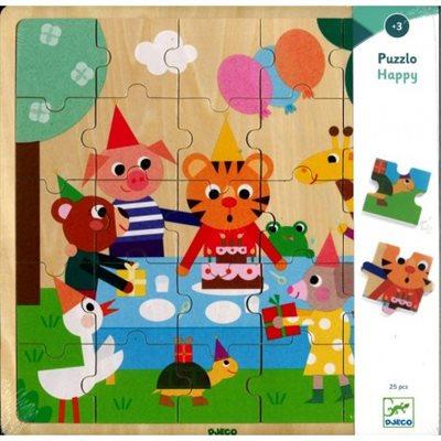 DJECO Puzzles y encajes Puzzle de 25 piezas - Puzzlo Happy DJ01815