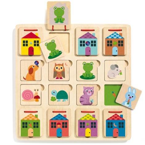 DJECO Puzzles y encajes Puzzle de encaje de madera Cabanimo DJ01520