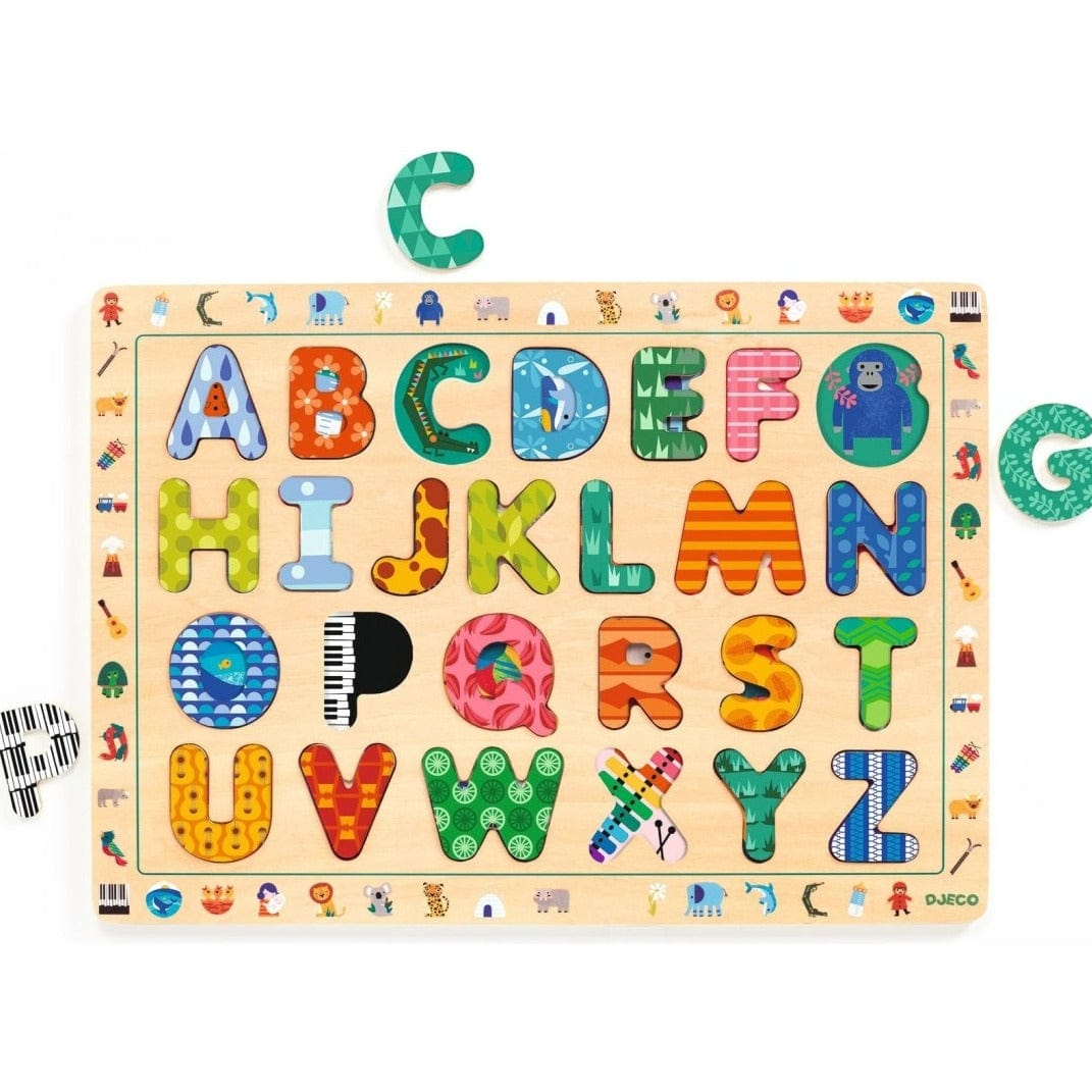 DJECO Puzzles y encajes Puzzle de madera ABC DJ01808