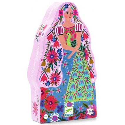 Djeco Puzzles y encajes Puzzle de siluetas La princesa y su pavo real 36 piezas DJ07300