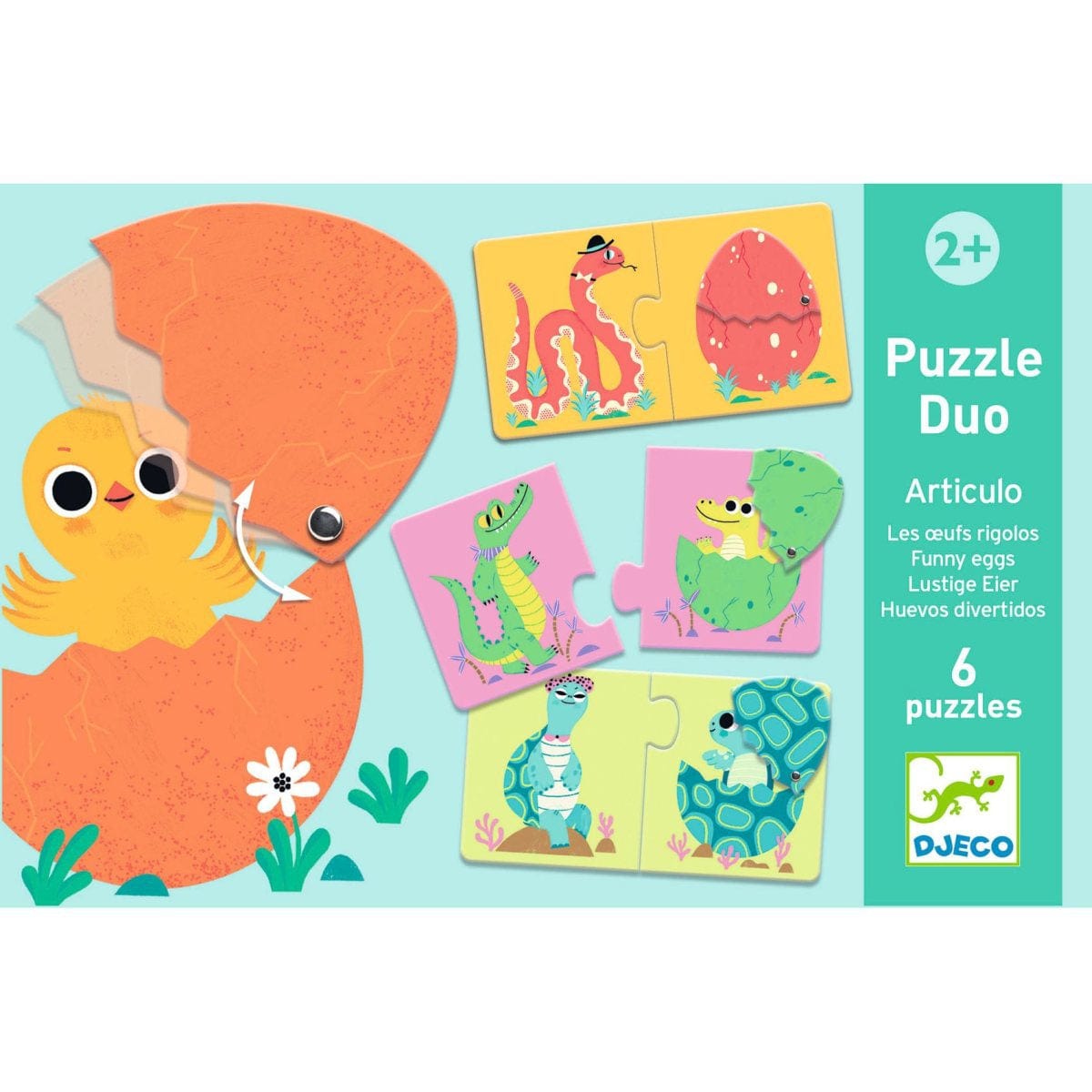 Djeco Puzzles y encajes Puzzle Duo huevos divertidos
