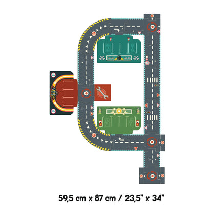 DJECO Puzzles y encajes Puzzle gigante circuito de la ciudad Crazy Motors cars- 24 Piezas DJ07162